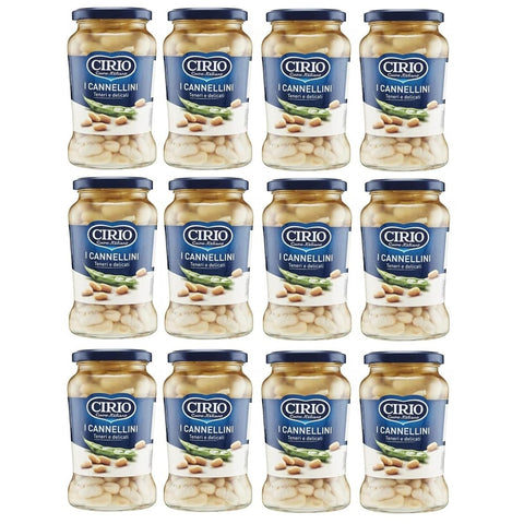 Cirio Hülsenfrüchte & Bohnen Cirio I Cannellini, Teneri e Delicati, Cannellini, zarte und zarte Cannellini-Bohnen 12x370gr 8000320030031