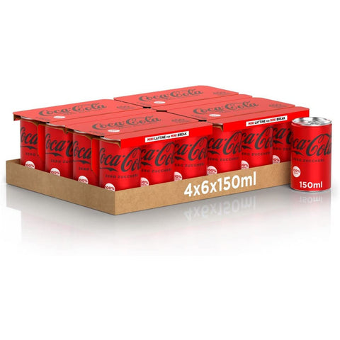 Coca-Cola Coca Cola ZERO SUGAR mini dosen kohlensäurehaltiges Getränk Softdrink 150 ml 72x italienisch Original