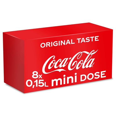 Coca-Cola Classic, Pure Erfrischung mit unverwechselbarem Coke Geschmack in der stylischen Mini 8x150ml Original italienisch Getränk