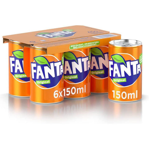 Coca-Cola Fanta Mini Orange Orangenlimonad Dose 150ml 100% italienische Orangen Softdrink 72x Original italienisch
