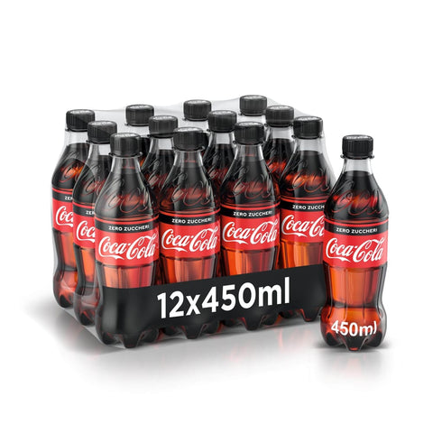 Coca-cola Zero Cola Coca-cola Zero Zuccheri ohne zucker Italian alkoholfreies Getränk PET 450 ml Coca Cola Softdrink italienisch Original 5449000246776