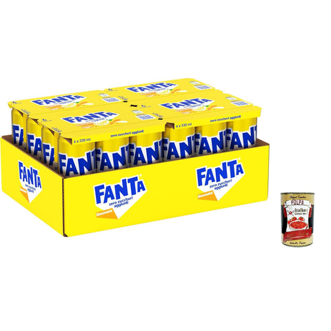 CocaCola Fanta Zero Zuccheri Gusto Limone mit Syrakus-Zitronensaft ohne Zuckerzusatz und Konservierungsstoffe 100 % recycelbare Dose erfrischender Geschmack –
