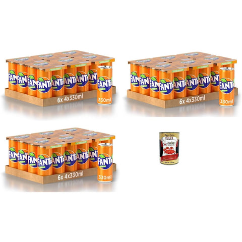 Cocacola Sirupe Cocacola Fanta Original Taste 72x 330 ml Dosen mit italienischem Orangensaft, ohne Konservierungsmittel, 100% recycelbare, erfrischender Geschmack, funkelnde Erfrischungsgetränk italienisch 5449000335906