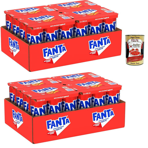 CocaCola Fanta Zero Zuccheri Gusto Aranciata Rossa mit sizilianischem Blutorangensaft ohne Zuckerzusatz und Konservierungsstoffe Dose erfrischender Geschmack –