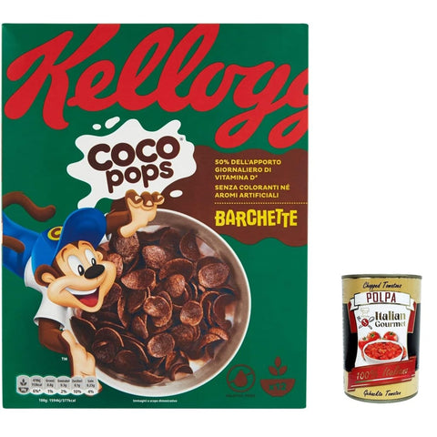 Coco Pops Barchette Snack Kuchen & Backwaren Coco Pops Barchette nuspriges Schokoladenmüsli 330g 12x Original italienisch inkl. Italian Gourmet Polpa 400g 8032804040014