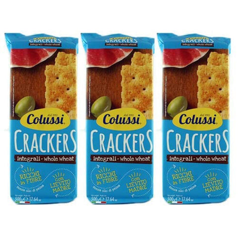COLUSSI Crackers COLUSSI Crackers integrali - whole wheat 'Vollkorncracker', 500 g 3x Original italienisch 631908707328