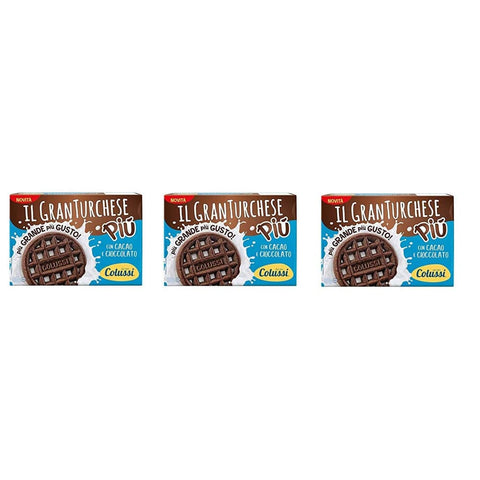 Colussi Kategorien Colussi Granturchese Più Biscotti Con Cacao e Cioccolato mit Kakao und Schokolade Kekse cookie Kleingebäck 3x 600g italienisch Original 8002590065966