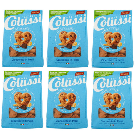 Colussi Biscotti Frollino con Cioccolato in Pezzi Butterkekse mit Schokoladenstückchen Kekse 300 g 6x italienisch Original