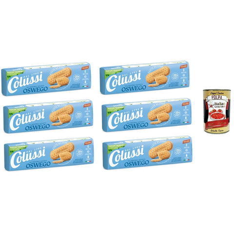 Colussi Gli originali biscotti OSVEGO Die originalen OSVEGO-Kekse 250 g 6x italienisch Original + kostenlos Polpa di Pomodoro 400 g Tin