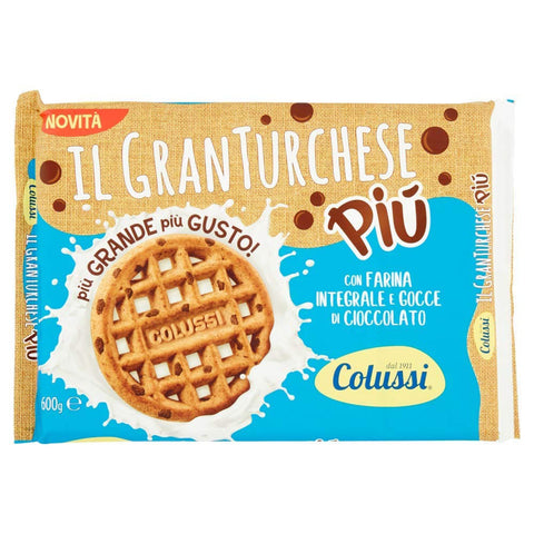 Colussi Granturchese Più Biscotti Con Farina Integrale e Gocce di Cioccolato mit Vollkornmehl und Schokoladenstückchen 6x 300g italienisch Original