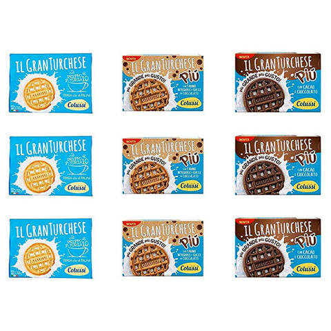 Colussi TESTPAKET Colussi Granturchese Vollkornkekse Kekse Kleingebäck cookie 9 Stücke ( 6 x 600g + 3 x 400g italienisch Original