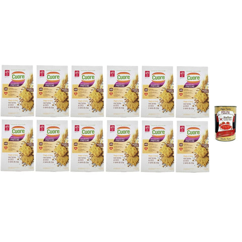 Crackers Crackers Crackers sfoglie cotte Cuore con farina lenticchie rosse e mais, Crackers Blätter mit rotem Linsenmehl und Mais, 12x 170g Original italienisch inkl. Italian Gourmet Polpa 400g 8032804040014