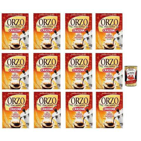 Crastan Fertigkaffee für unterwegs Crastan Orzo moka, Geröstete und gemahlene Gerste für Mokka, Gerste Getreidekaffee Kaffee 12x 500 gr italienisch Original 8032804040014