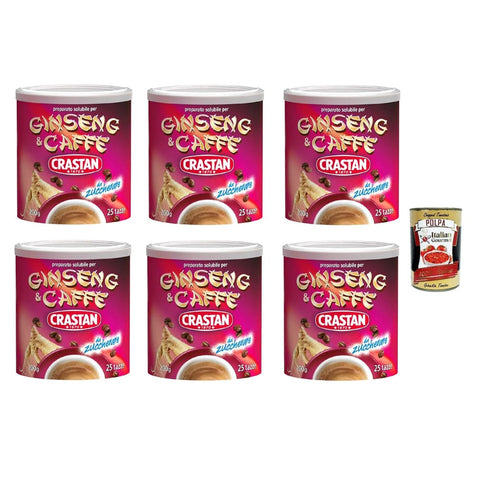 Crastan Instantkaffee Crastan Ginseng e caffe' solubile, ungesüßt Instant Ginseng & Kaffee Drink 6x ( 25 Tassen) aus Italien! 200 gr inkl. Italian Gourmet polpa 400g Original italienisch 8007100056007