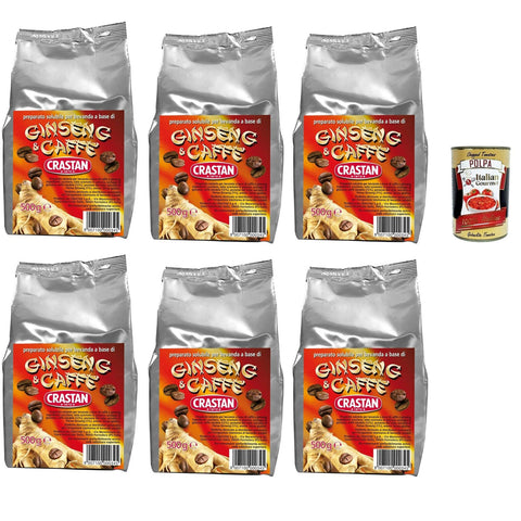 Crastan Ginseng e caffe' solubile, ungesüßt Instant Ginseng & Kaffee Drink 6x500g Original italienisch Getränk