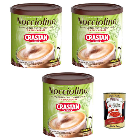 Crastan Nocciolino, Cappuccino Solubile Gusto Nocciola, Cappuccino löslicher Haselnussgeschmack 3x150g Original italienisch Getränk