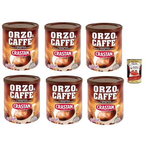 Crastan Instantkaffee Crastan Orzo & Caffè, Preparato Solubile, Gerste und Kaffee, Löslich vorbereitet, Gerste Getreidekaffee Kaffee 6x 120g Original italienisch inkl. Italian Gourmet Polpa 400g 80061960