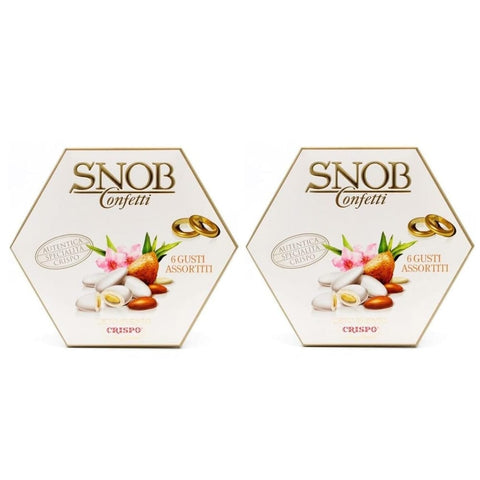Crispo Frucht- & Kräuterbonbons 2x Crispo SNOB Lieto Evento Bianco Confetti Weißes Konfetti, 6 Verschiedene Geschmacksrichtungen 500g  SONDERANGEBOT 8005085706962