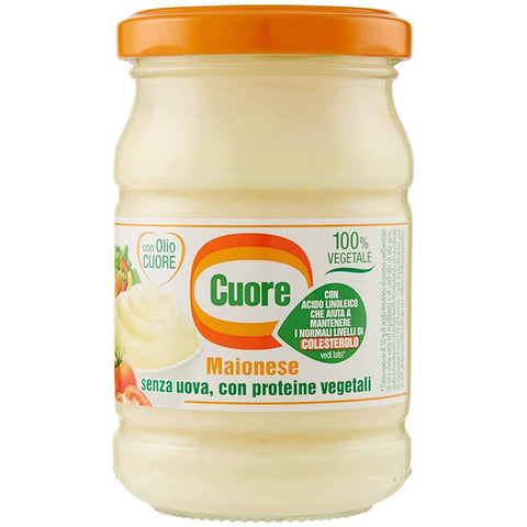 Cuore Mayonnaise Cuore Maionese Mayonnaise Vegetale Sauce ohne Eier 100% Vegetarisch mit öl Cuore 180g 6x Original italienisch