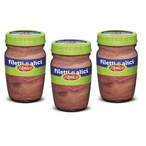 D'amico Filetti di Alici Sardellenfilets in Sonnenblumenöl Sardellen 140 g Fleisch, Geflügel & Wild italienisch Original
