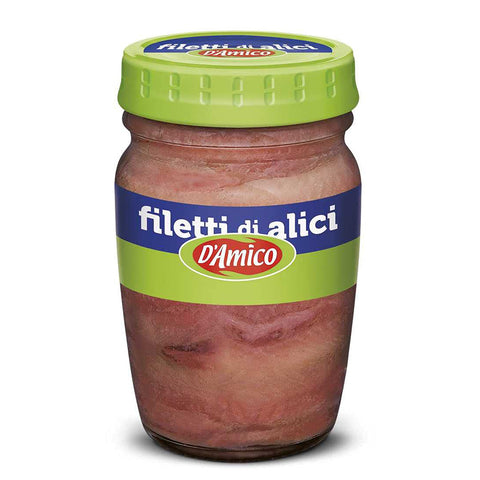 D'amico Filetti di Alici Sardellenfilets in Sonnenblumenöl Sardellen 1x80g Original italienisch Feinkost