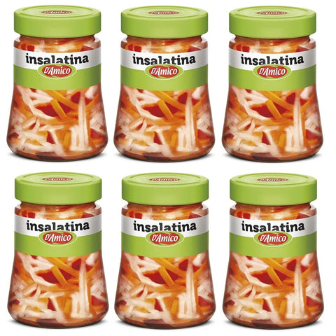 D'AMICO Gemüsegerichte D'AMICO Insalatina Aromatizzata all'aceto di vino Mit Weinessig aromatisierter Salat 300g Gemischte Gemüsemischung 6x Original italienisch 8005695008012