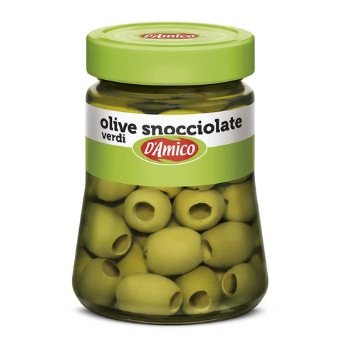 D'amico Olive Verdi Snocciolate in Salamoia Entkernte Grüne Oliven in Salzlake 290g italienisch Original