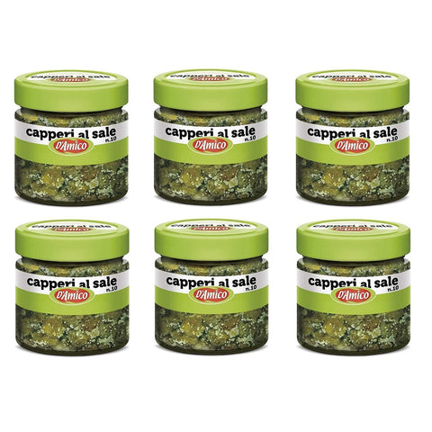 D'Amico Capperi al Sale Salzkapern Glas Kapern 70 g 6x italienisch Original