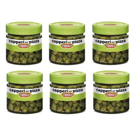 D'Amico Kapern D'Amico Capperi per Pizza Kapern für Pizza Glas 100g 6x Original italienisch