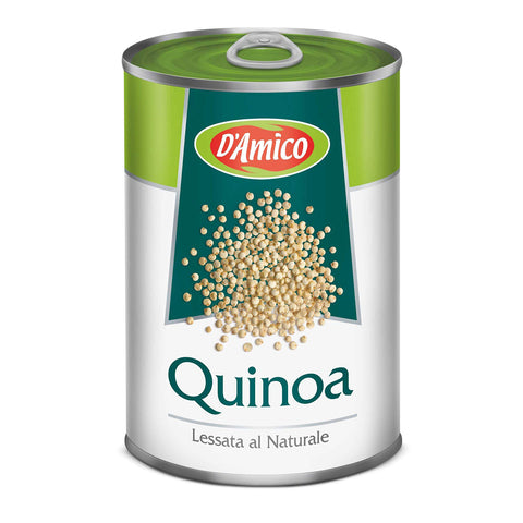 D'amico Quinoa Lessata al Naturale Quinoa in Natur gekocht nur 3 Zutaten Wasser Quinoa Salz Dose 400 g italienisch Original Reis