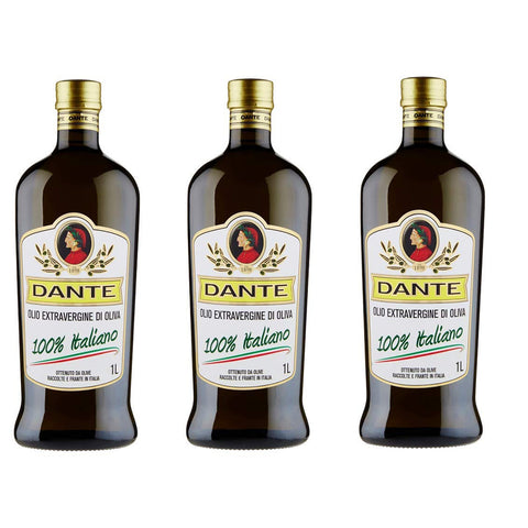 Dante Olio Extravergine di Oliva 100% Italiano italienisch Extra Natives Olivenöl 1Lt Speiseöl Öl Küchenöl 3x Original italienisch