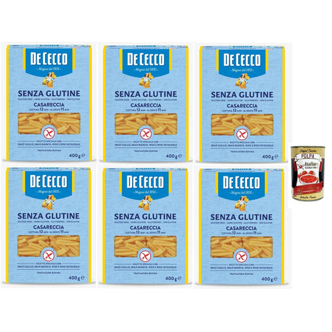 De Cecco Chips De Cecco Casareccia, senza Glutine No. 88, Glutenfrei, 100% Pasta Nudeln gluten free 6x 400G inkl. Italian Gourmet polpa 400g Original italienisch 0