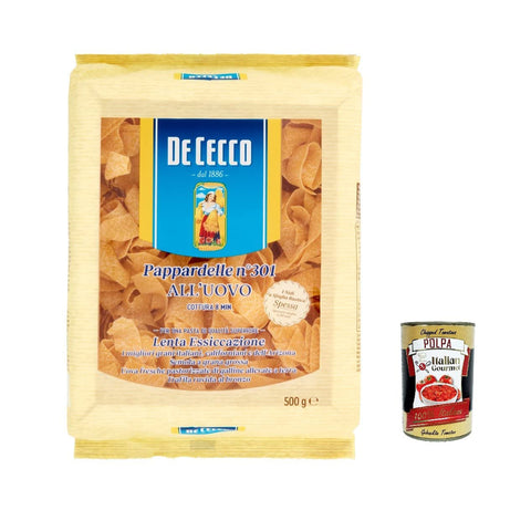 De Cecco Pappardelle N° 301 all'Uovo Pasta mit ei - 500 g 10x italienisch Original + kostenlos polpa 500 g