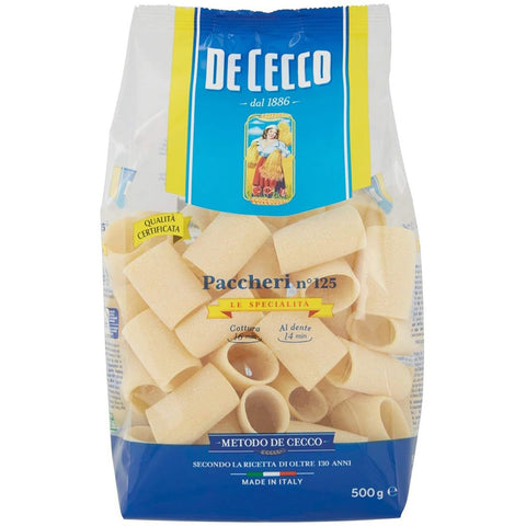 De Cecco Pasta 100% Italienisch Paccheri n 125 Nudeln 500 g Kurze Pasta Original