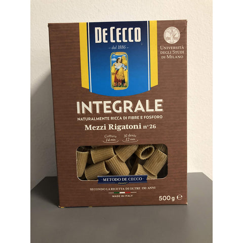 De Cecco Pasta mezzi rigatoni integrali 26 Vollkorn Nudeln 10x500g Original italienisch