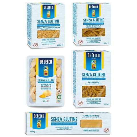 De Cecco Kurze Pasta TESTPAKET De Cecco senza Glutine Glutenfrei pasta nudeln 5x400 G italienisch Original 8001250013859