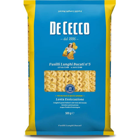 De Cecco Pasta 100% Italienisch Fusilli Lunghi Bucati n. 5 Nudeln 500g 10x Original italienisch