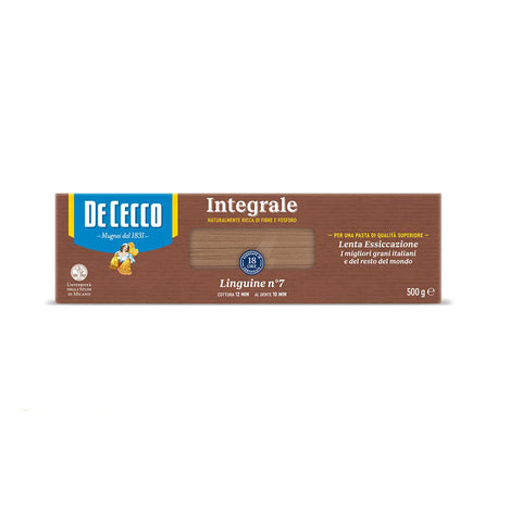 De Cecco Linguine n° 7 Integrali Vollkornnudeln Vollkorn Pasta Packung 12x500g Original italienisch