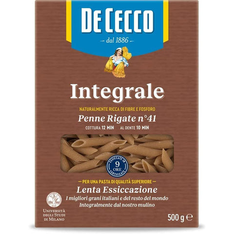 De Cecco Längliche Pasta De Cecco Pasta Penne rigate integrali n 41 Vollkorn italienisch Nudeln 500 g 10x Original italienisch 8001250006165