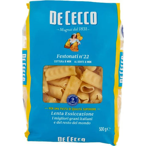 De Cecco Pasta 100 % italienische Festonati Nr. 22 Pasta 500 g 10x italienisch Original + kostenlos polpa 400 g