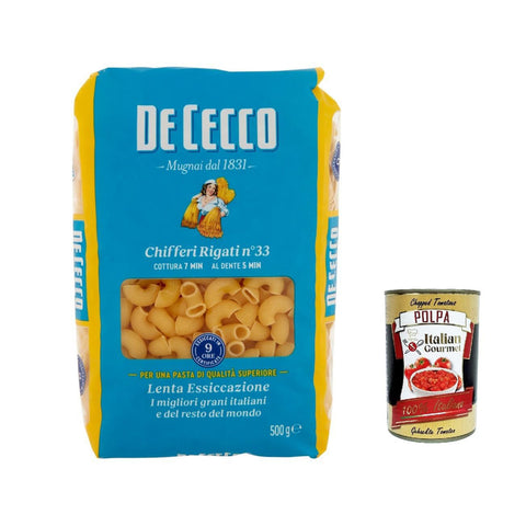 De Cecco Pasta 100% Chifferi Rigati n° 33 Noodles 10x500g Original italienisch