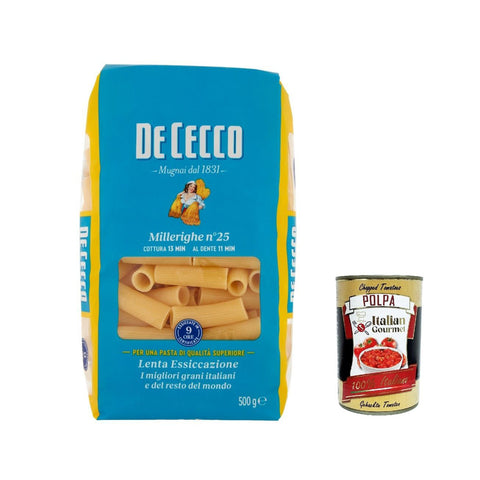 De Cecco Pasta 100% Italian Millerighe n° 25 Noodles 500 g Nudeln & Pasta italienisch Original