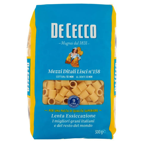 De Cecco Pasta 100% Italienisch Mezzi Ditali Lisci N°158 Nudeln 500 g Nudeln & Pasta Original