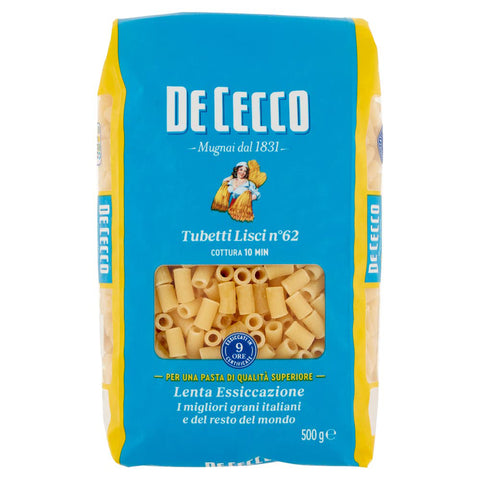 De Cecco Pasta 100% Italienisch Tubetti lisci n°62 Nudeln 500 g Nudeln & Pasta Original