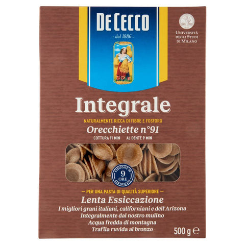 De Cecco Pasta De Cecco Orecchiette integrali n. 91 Vollkor italienisch Nudeln 500 g 10x italienisch Original + kostenlos polpa 400 g