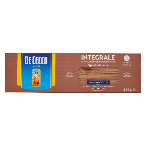 De Cecco Pasta De Cecco Spaghetti integrale n. 12 Vollkor italienisch Nudeln 500 g 10x italienisch Original + kostenlos polpa 400 g