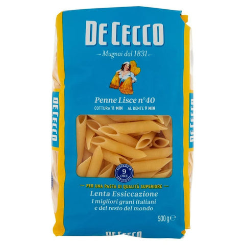 De Cecco Nudeln & Pasta De Cecco 100% Penne Lisce N°40 Nudeln 10x 500g inkl. Italian Gourmet Polpa 400g Original italienisch 8001250120403