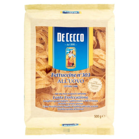 De Cecco Nudeln & Pasta De Cecco Fettuccine pasta all'uovo Pasta mit Ei No.303 500g 10x Original italienisch inkl. Italian Gourmet Polpa 500g 8001250253033