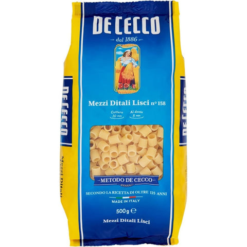 De Cecco Nudeln & Pasta De Cecco Pasta 100% Italienisch Mezzi Ditali Lisci n° 158 Nudeln 500 g kurze Pasta Nudeln & Pasta Original 8001250121585