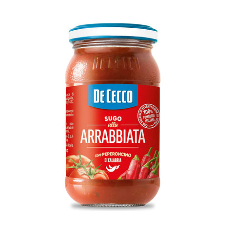 De Cecco Sugo all'Arrabbiata con Peperoncino di Calabria Sauce mit Kalabrische Chili 100 % Tomaten 200g italienisch Original